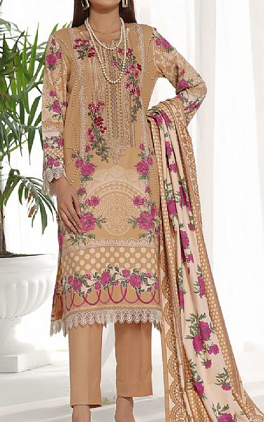 Vs Textile Fawn Dhanak Suit | Pakistani Winter Dresses- Image 1