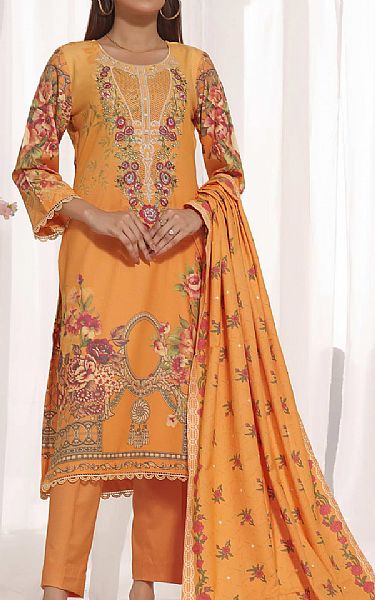 Vs Textile Dull Orange Dhanak Suit | Pakistani Winter Dresses- Image 1