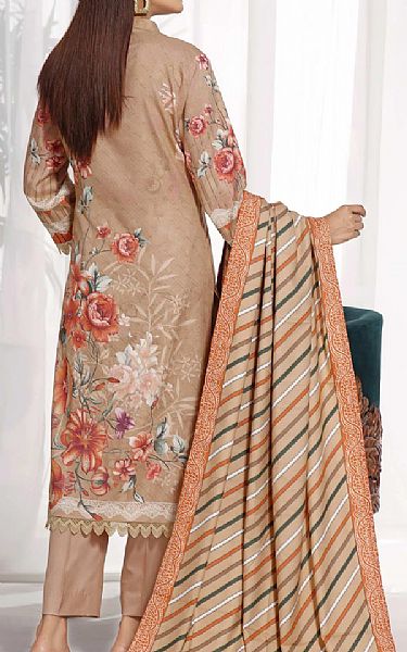 Vs Textile Beige Dhanak Suit | Pakistani Winter Dresses- Image 2