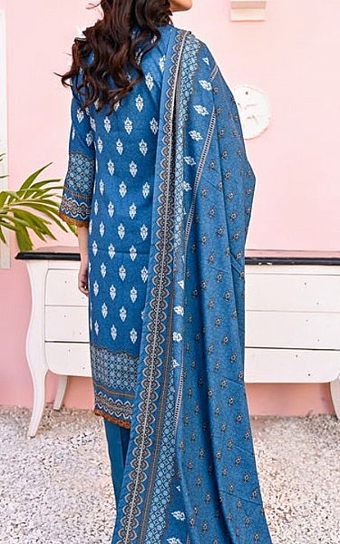 Vs Textile Denim Blue Dhanak Suit | Pakistani Winter Dresses- Image 2