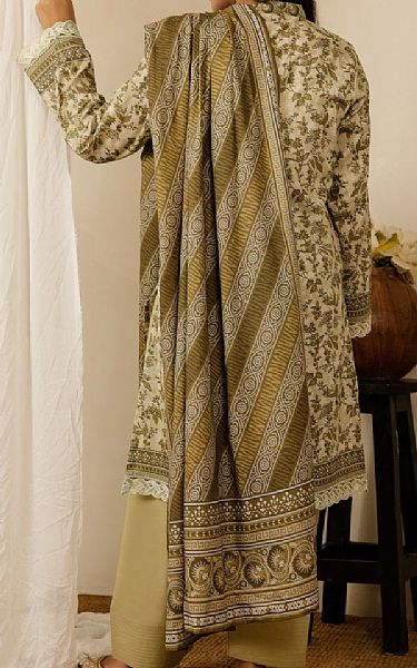 Vs Textile Ivory/Green Cambric Suit | Pakistani Lawn Dress in USA- Image 2