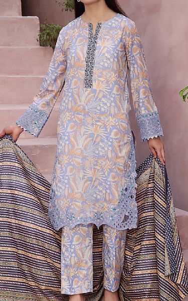 Vs Textile Peach/Cold Purple Lawn Suit | Pakistani Lawn Dress in USA- Image 1