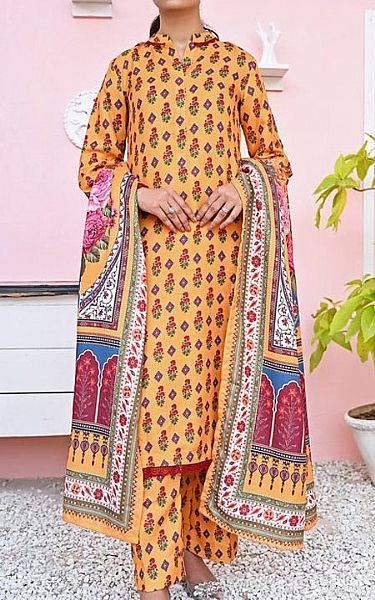 Vs Textile Apricot Pashmina Suit | Pakistani Winter Dresses- Image 1