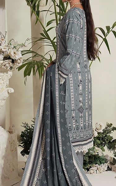 Vs Textile Oslo Grey Karandi Suit | Pakistani Winter Dresses- Image 2