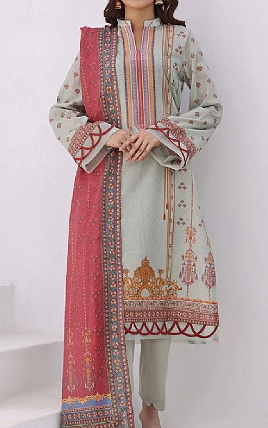 Vs Textile Grey Nickle Lawn Suit | Pakistani Lawn Dress in USA- Image 1