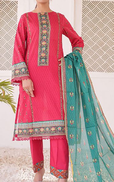 Vs Textile Redical Red Lawn Suit | Pakistani Lawn Dress in USA- Image 1