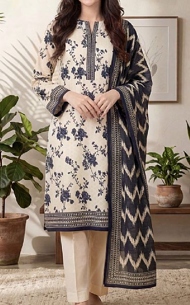 Vs Textile Ivory/Black Lawn Suit | Pakistani Lawn Dress in USA- Image 1