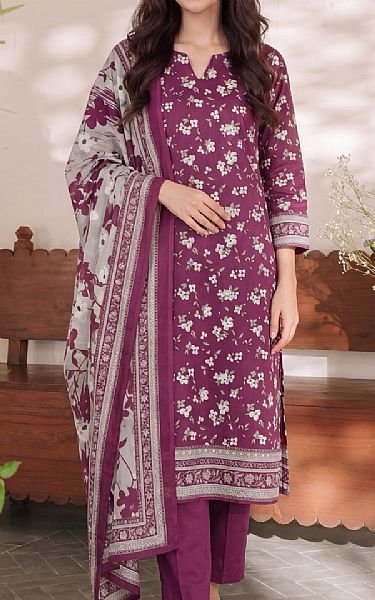 Vs Textile Dark Raspberry Lawn Suit | Pakistani Lawn Dress in USA- Image 1
