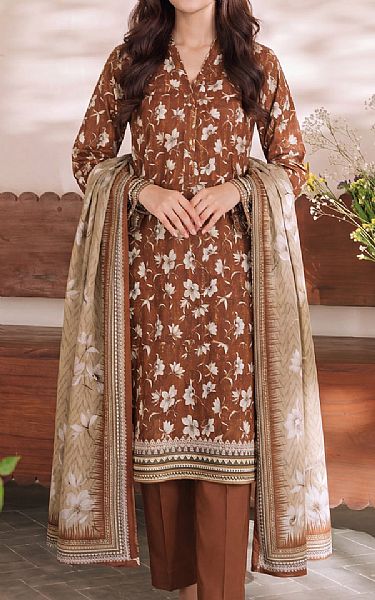 Vs Textile Brown Lawn Suit | Pakistani Lawn Dress in USA- Image 1