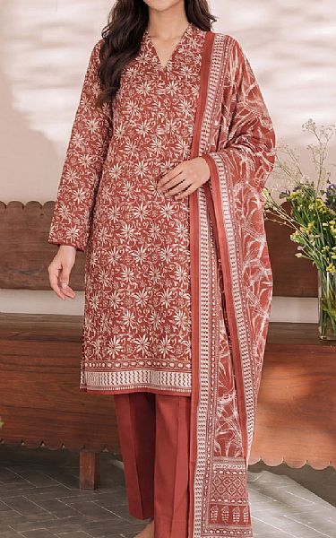 Vs Textile Pale Carmine/Off White Lawn Suit | Pakistani Lawn Dress in USA- Image 1
