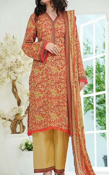 Vs Textile Fawn Lawn Suit | Pakistani Lawn Dress in USA- Image 1