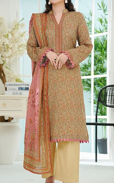 Vs Textile Beige Lawn Suit | Pakistani Lawn Dress in USA- Image 1