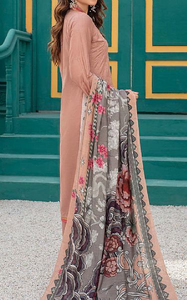Vs Textile Pinkish Tan Linen Suit | Pakistani Winter Dresses- Image 2