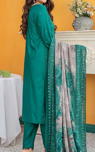 Vs Textile Greenish Blue Linen Suit | Pakistani Winter Dresses- Image 2