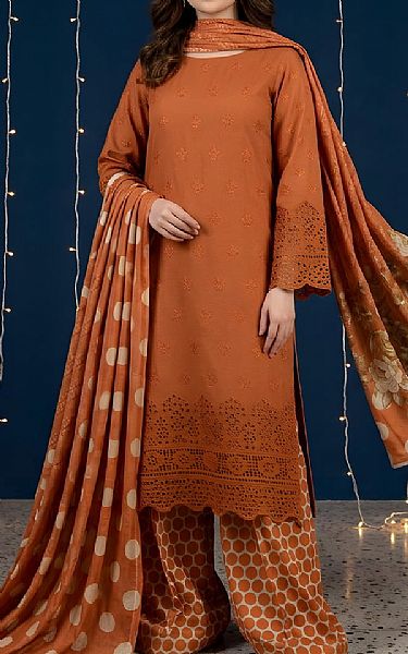 Vs Textile Rust Lawn Suit | Pakistani Lawn Dress in USA- Image 2