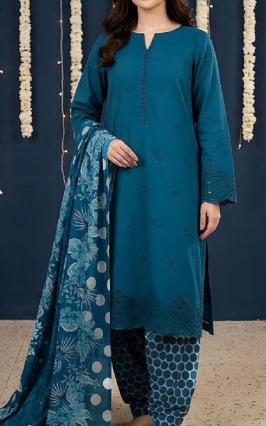Vs Textile Teal Blue Lawn Suit | Pakistani Lawn Dress in USA- Image 1