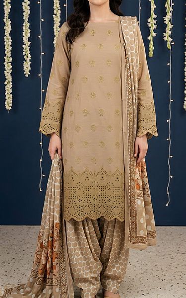 Vs Textile Beige Lawn Suit | Pakistani Lawn Dress in USA- Image 1