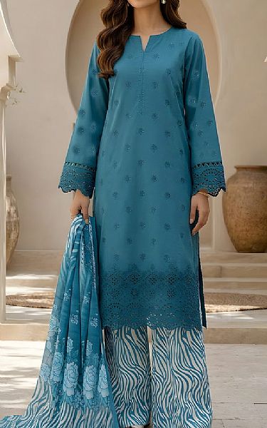 Vs Textile Denim Blue Lawn Suit | Pakistani Lawn Dress in USA- Image 1