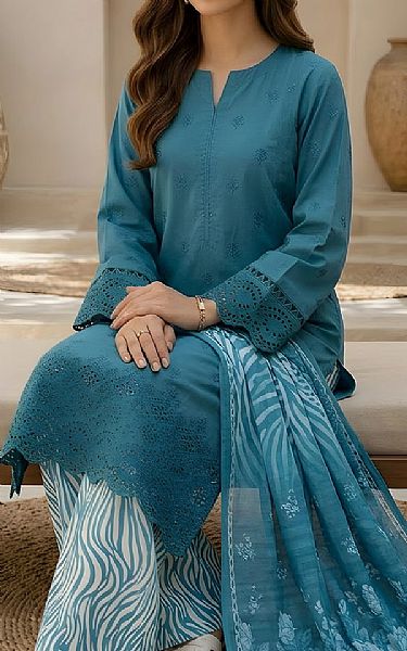 Vs Textile Denim Blue Lawn Suit | Pakistani Lawn Dress in USA- Image 2