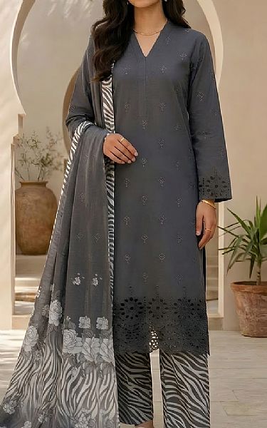 Vs Textile Dark Grey Lawn Suit | Pakistani Lawn Dress in USA- Image 1