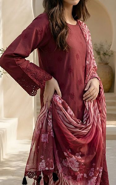 Vs Textile Wine Lawn Suit | Pakistani Lawn Dress in USA- Image 2