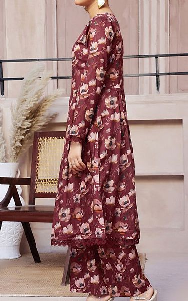 Vs Textile Light Burgundy Lawn Suit (2 pcs) | Pakistani Lawn Dress in USA- Image 2