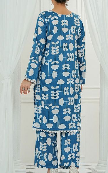 Vs Textile Blue/Off White Lawn Suit (2 pcs) | Pakistani Lawn Dress in USA- Image 2