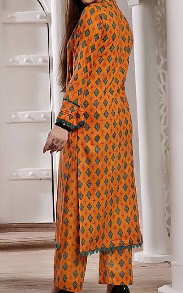 Vs Textile Orange Lawn Suit (2 pcs) | Pakistani Lawn Dress in USA- Image 2