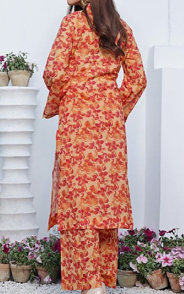 Vs Textile Fawn/Orange Lawn Suit (2 pcs) | Pakistani Lawn Suits- Image 2