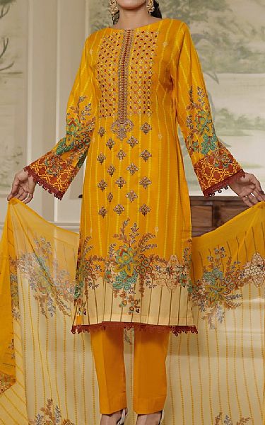 Vs Textile Orange Lawn Suit | Pakistani Lawn Dress in USA- Image 1