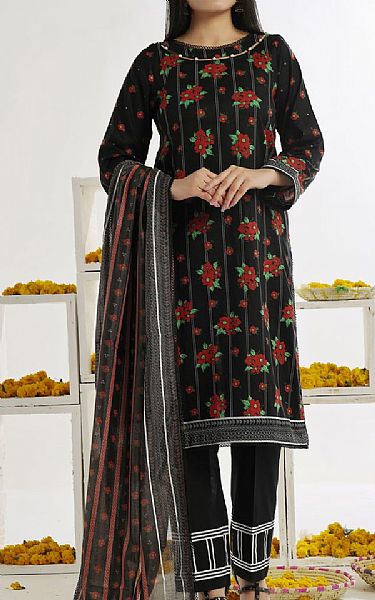 Vs Textile Black Lawn Suit | Pakistani Lawn Suits- Image 1