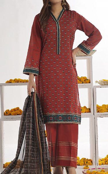 Vs Textile Vivid Auburn Lawn Suit | Pakistani Lawn Suits- Image 1