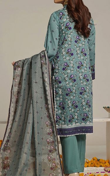 Vs Textile Greyish Teal Lawn Suit | Pakistani Lawn Suits- Image 2
