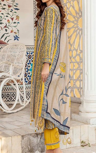 Vs Textile Golden Yellow Khaddar Suit | Pakistani Winter Dresses- Image 2