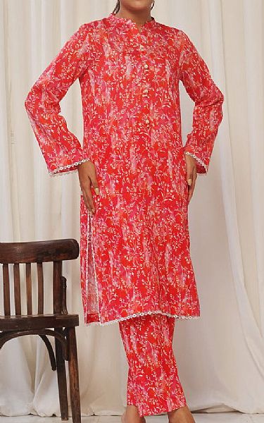 Vs Textile Deep Carmine Pink Lawn Suit (2 pcs) | Pakistani Lawn Dress in USA- Image 1