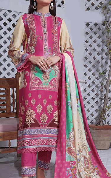 Vs Textile Tulip Pink Khaddar Suit | Pakistani Winter Dresses- Image 1