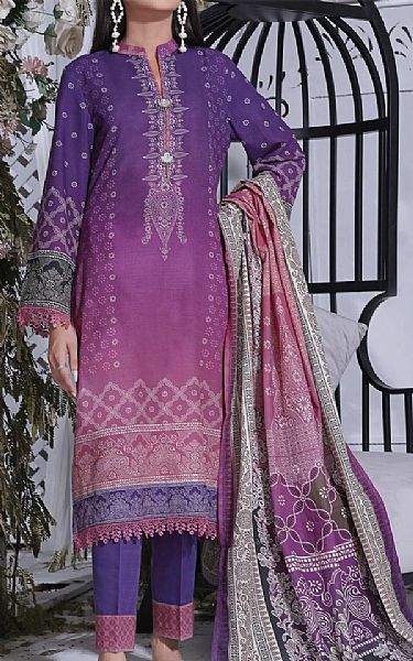 Vs Textile Grape Khaddar Suit | Pakistani Winter Dresses- Image 1