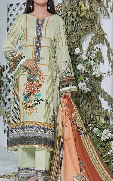 Vs Textile Pale Leaf Khaddar Suit | Pakistani Winter Dresses- Image 1