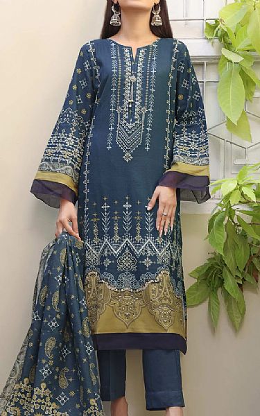 Vs Textile Pickled Bluewood Khaddar Suit | Pakistani Winter Dresses- Image 1