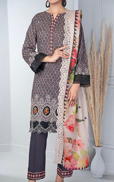 Vs Textile Black Lawn Suit | Pakistani Lawn Dress in USA- Image 1
