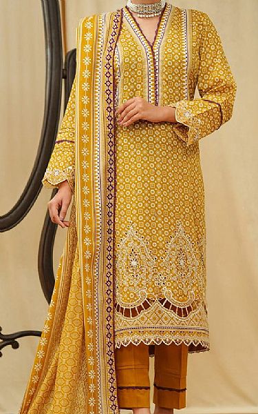 Vs Textile Mustard Lawn Suit | Pakistani Lawn Dress in USA- Image 1