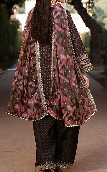 Xenia Black Raw Silk Suit | Pakistani Embroidered Chiffon Dresses USA- Image 2