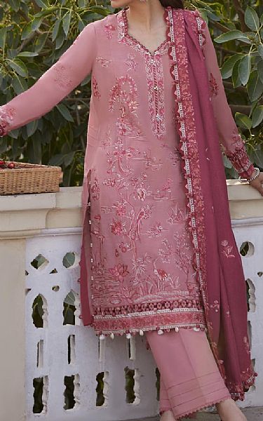 Zaha Tea Pink Khaddar Suit | Pakistani Winter Dresses- Image 2