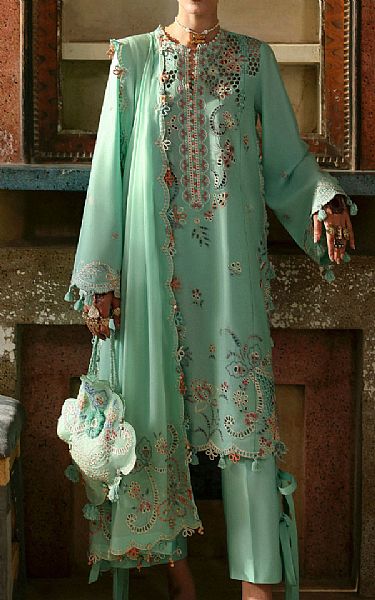 Zaha Aqua Lawn Suit | Pakistani Lawn Dress in USA- Image 1