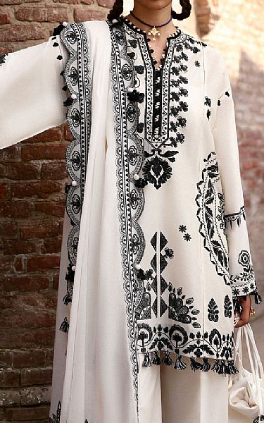 Zaha White/Black Lawn Suit | Pakistani Lawn Dress in USA- Image 2