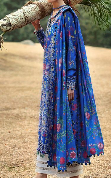 Zaha Blue Lawn Suit | Pakistani Lawn Dress in USA- Image 2
