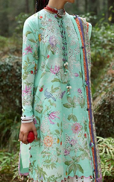 Zaha Turquoise Green Lawn Suit | Pakistani Lawn Dress in USA- Image 2