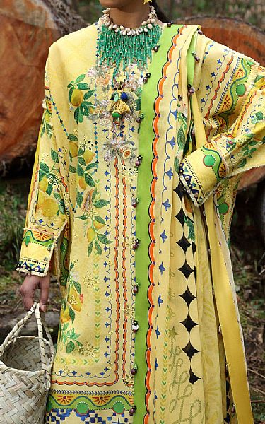 Zaha Lemon Lawn Suit | Pakistani Lawn Dress in USA- Image 2