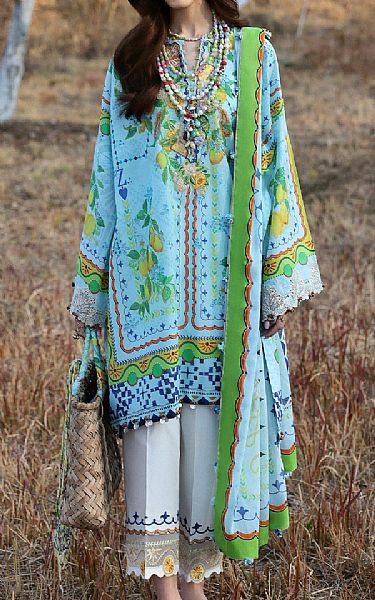 Zaha Light Blue Lawn Suit | Pakistani Lawn Dress in USA- Image 1