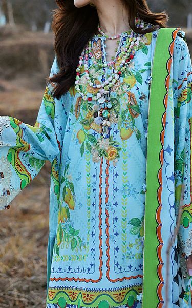 Zaha Light Blue Lawn Suit | Pakistani Lawn Dress in USA- Image 2